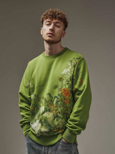 Men's round-neck floral printed sweatshirt
